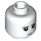 LEGO White Spooky Girl Head, Gray Lips and Circles Around Eyes (Safety Stud) (3626 / 18192)