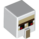 LEGO White Square Head with Nose with Iron Golem Face with Dark Tan Nose (23766 / 66806)