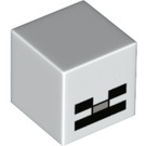 LEGO White Square Minifigure Head with Skeleton Face (20047 / 28268)