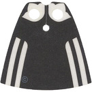 LEGO White Standard Cape with Black Back Pattern with Regular Starched Texture (702 / 44151)