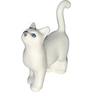 LEGO Bianco Standing Gatto con Lungo Sottile Coda con Blu Occhi (6175 / 49072)