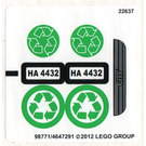 LEGO White Sticker Sheet for Set 4432 (98771)