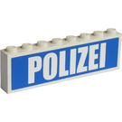 LEGO White Stickered Assembly with 'POLIZEI'