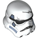LEGO White Stormtrooper Helmet with Sand Blue Panels and Scratch (25675 / 30408)