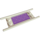 LEGO White Stretcher with Pink Dots and Lines on Lavender Background Sticker without Bottom Hinges (93140)