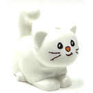 LEGO White Stretching Cat with Orange Nose and Reddish Brown Whiskers (2652)