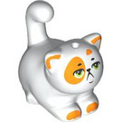 LEGO Weiß Stretching Katze mit Orange Patches (103320)