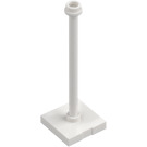 LEGO Hvit Support 2 x 2 x 5 Stang på Tile Base med Knott med Stoppring (28980 / 98549)