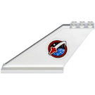 LEGO White Tail 12 x 2 x 5 with Red Shuttle Logo on Both Sides Sticker (18988)