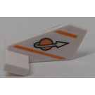 LEGO White Tail 2 x 3 x 2 Fin with 'Classic Space' Logo, Orange Lines (both sides) Sticker (35265)