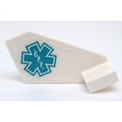 LEGO White Tail 2 x 3 x 2 Fin with Dark Turquoise EMT Star on Both Side Sticker (35265)