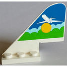 LEGO White Tail 2 x 5 x 3.667 Plane with Airplane above Sun & Clouds Sticker (3587)