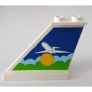 LEGO Wit Staart 4 x 1 x 3 met Airplane/Sun (Links) Sticker (2340)