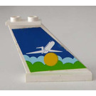 LEGO Wit Staart 4 x 1 x 3 met Airplane/Sun (Rechtsaf) Sticker (2340)