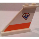 LEGO Weiß Schwanz 4 x 1 x 3 mit Coast Bewachen Logo (Links) Aufkleber (2340)