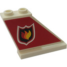 LEGO Weiß Schwanz 4 x 1 x 3 mit Feuer Logo Recht Aufkleber (2340)