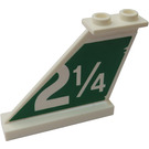 LEGO Wit Staart 4 x 1 x 3 met Interstate Sign  Aan Rechtsaf en '2 1/4' Aan Links Sticker (2340)