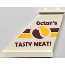 LEGO White Tail 4 x 1 x 3 with "Octan's TASTY MEAT" on Left Side Sticker (2340)