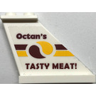 LEGO White Tail 4 x 1 x 3 with "Octan's TASTY MEAT" on Right Side Sticker (2340)