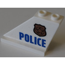 LEGO blanc Queue 4 x 1 x 3 avec Police badge et "Police" Autocollant (2340)