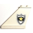 LEGO Wit Staart 4 x 1 x 3 met Politie Star en Badge (Links) Sticker (2340)