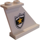 LEGO Wit Staart 4 x 1 x 3 met Politie Star en Badge (Rechtsaf) Sticker (2340)