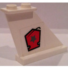 LEGO Wit Staart 4 x 1 x 3 met Ruimte Politie logo (Links) Sticker (2340)