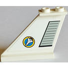 LEGO blanc Queue 4 x 1 x 3 avec Espacer Navette logo et Flaps (La gauche) Autocollant (2340)