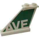 LEGO White Tail 4 x 1 x 3 with White 'AVE' on Green Background Sticker (2340)