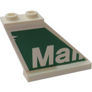 LEGO Wit Staart 4 x 1 x 3 met Wit 'Mall' Aan Green Background Sticker (2340)