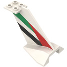 LEGO blanc Queue Avion avec Emirates logo Autocollant (4867)