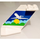 LEGO Wit Staart Vliegtuig met Sky Sticker (4867)