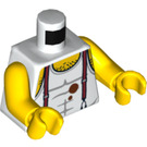 LEGO Wit Tank Top Torso met Brown Suspenders en Stain (973 / 76382)