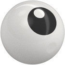 LEGO White Technic Ball with Black Eye with White Pupil (18384 / 103789)