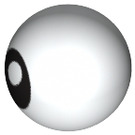 LEGO White Technic Ball with Eye pattern (32474)