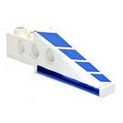 LEGO White Technic Brick Wing 1 x 6 x 1.67 with Blue Stripes Left Sticker (2744)
