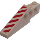 LEGO Weiß Technic Backstein Flügel 1 x 6 x 1.67 mit rot/Weiß Danger Streifen (Recht) Aufkleber (2744)