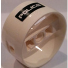 LEGO blanc Technic Cylindre avec Centre Barre avec 'Police' Autocollant (41531 / 77086)