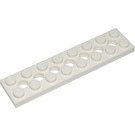 LEGO Hvit Technic Plate 2 x 8 med Hull (3738)