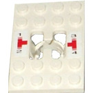 LEGO White Technic Plate 4 x 6 with 4 Position Gear Shift Gate with Numbers Sticker (6543)