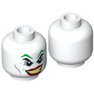 LEGO Bianco The Joker con Dark Viola Cappello Minifigure Testa (Perno solido incassato) (3626 / 15780)