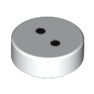 LEGO White Tile 1 x 1 Round with 2 Buttons (29945 / 98138)