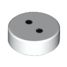 LEGO Blanco Plana 1 x 1 Circular con 2 Botones (29945 / 98138)