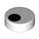 LEGO blanc Tuile 1 x 1 Rond avec Noir Dot (35380 / 99217)