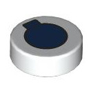 LEGO blanc Tuile 1 x 1 Rond avec Dark Bleu Cercle (35380 / 104246)