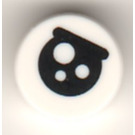LEGO Weiß Fliese 1 x 1 Runden mit Eye mit Eyebrow und Circles (35380)