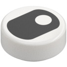 LEGO White Tile 1 x 1 Round with Eye with Right Pupil (35380 / 73811)