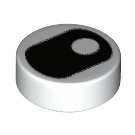 LEGO blanc Tuile 1 x 1 Rond avec Eye avec Pupille Droite (35380 / 73811)