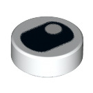 LEGO blanc Tuile 1 x 1 Rond avec Eye avec pupille en haut à droite (29287 / 73811)