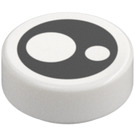 LEGO Blanco Plana 1 x 1 Circular con Ojo con Blanco Circles (35380 / 102577)